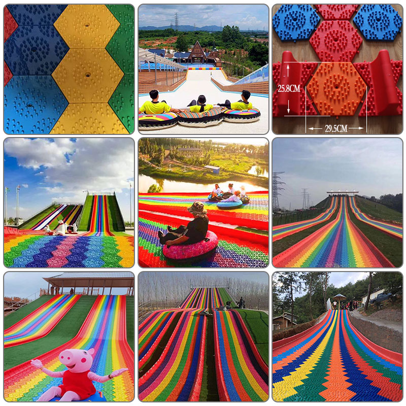 Outdoor colorful slide rainbow slide slide indoor scenic children's playground large slide manufacturer